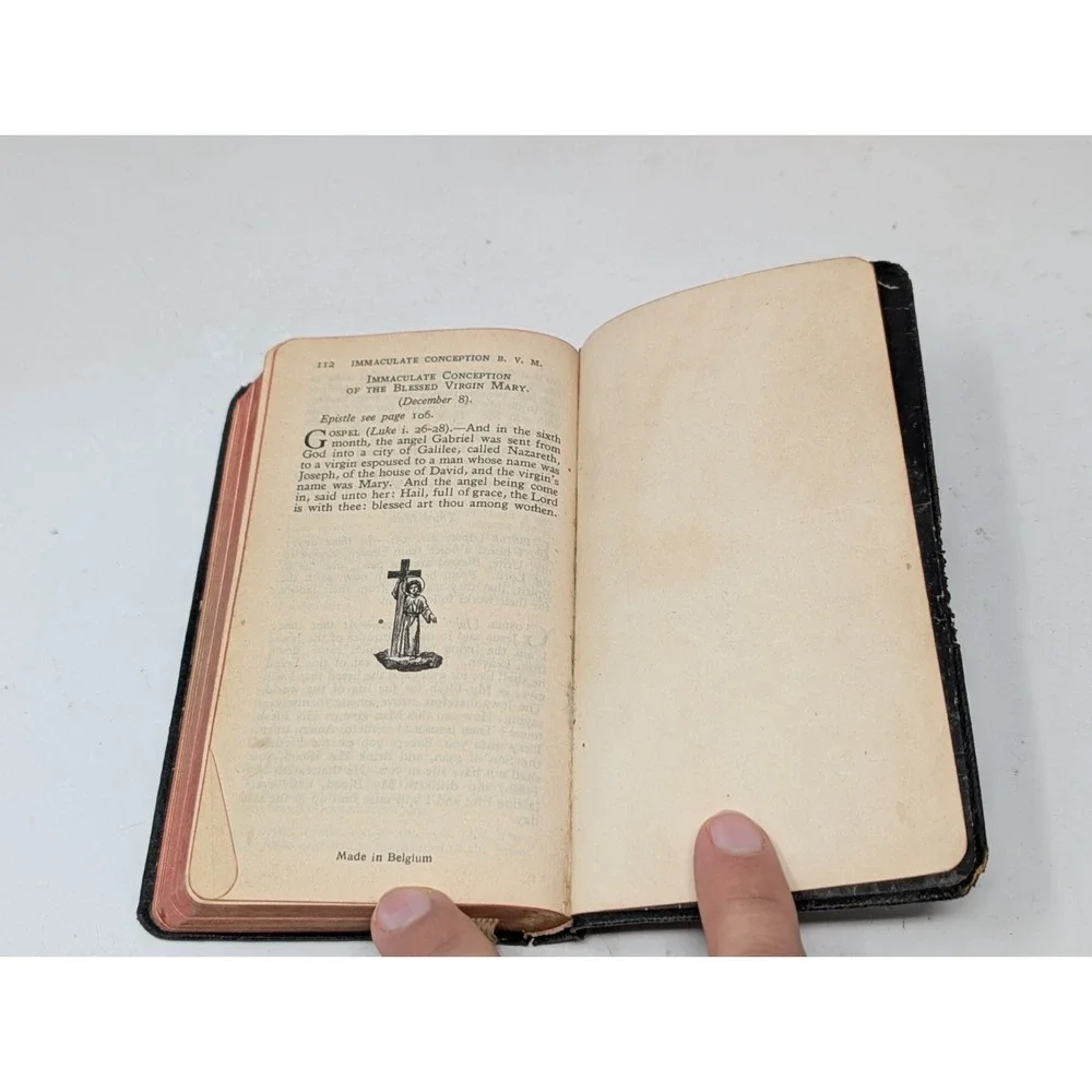 1949 The New Key of Heaven A Complete Prayerbook for Catholics Leather VTG 1940s